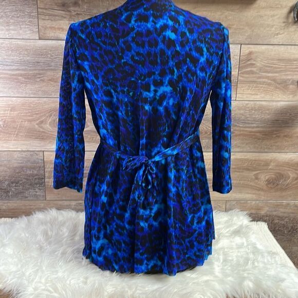 Josephine Studio Petite Ladies Cardigan Blouse ,Size Petite ExSmall, Blue&Black - Picture 5 of 6